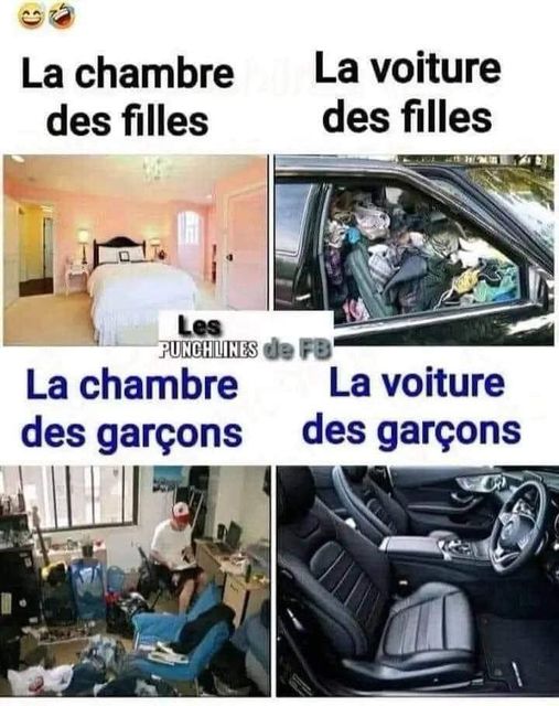 image drole voiture de fille vs voiture de garcon