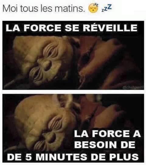 image drole yoda et le reveil